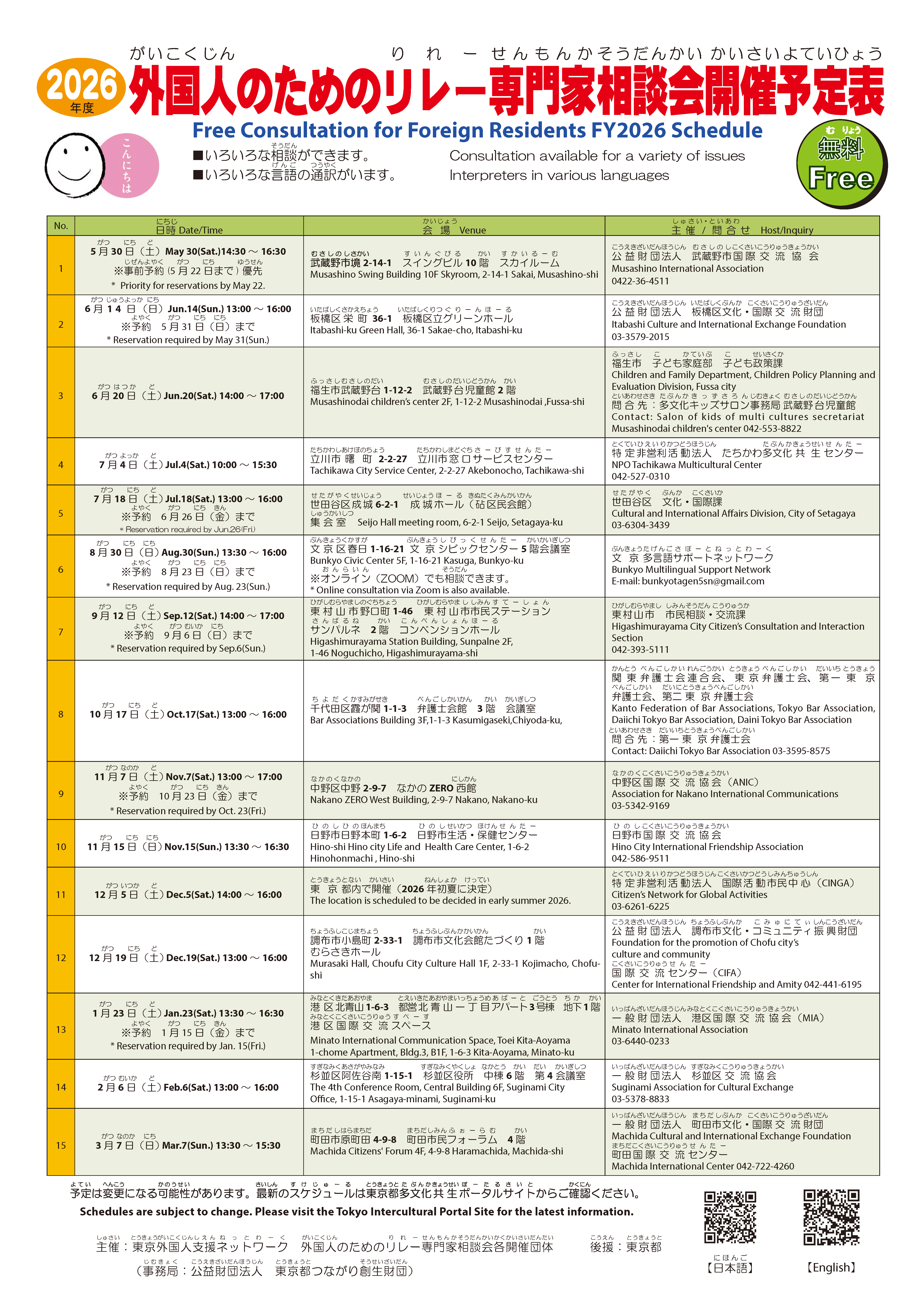 R8リレー相談会一覧ポスター