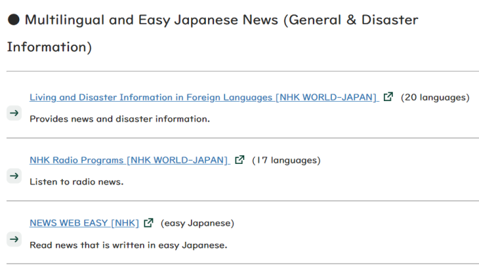 災害リンク集やさ日