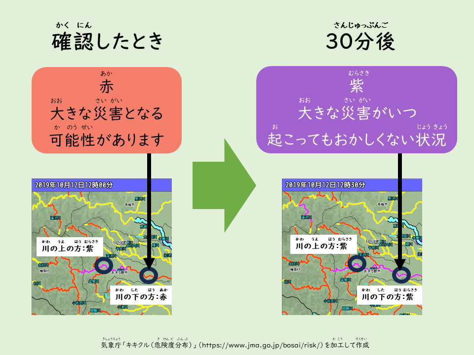 キキクル（危険度分布）を　見るときに　大切なこと