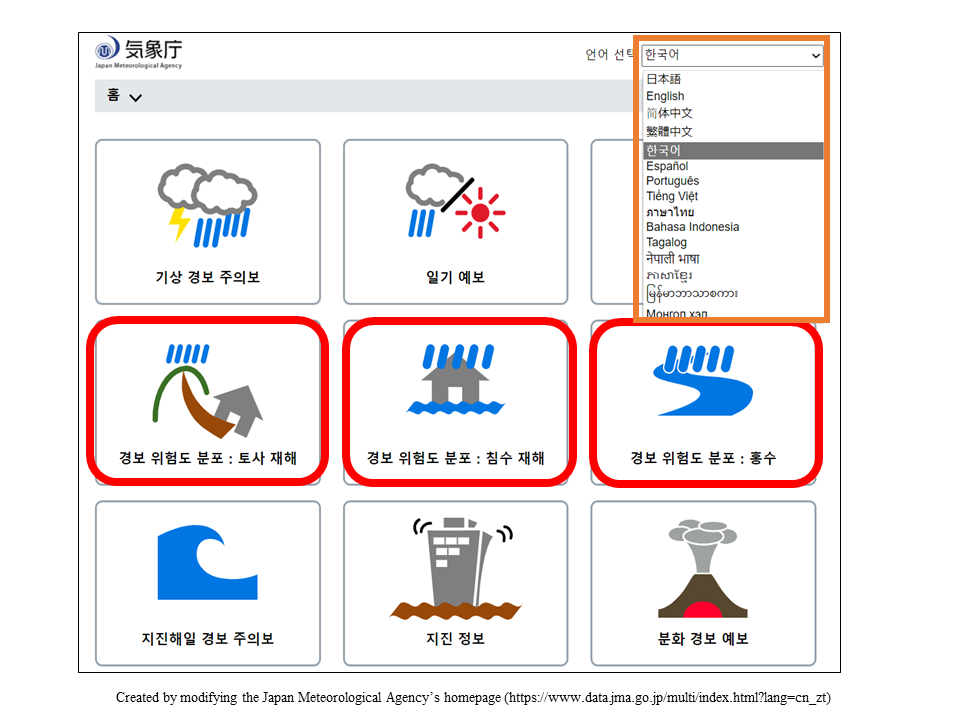 기상청 홈페이지 경보 위험도 분포