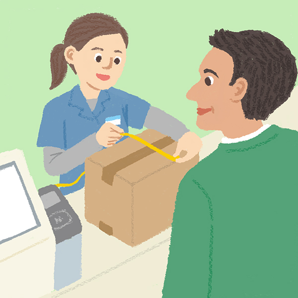 イラスト：荷物を送る