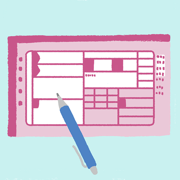 イラスト：荷物を送る