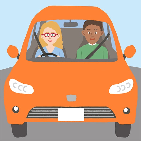 イラスト：車を運転する