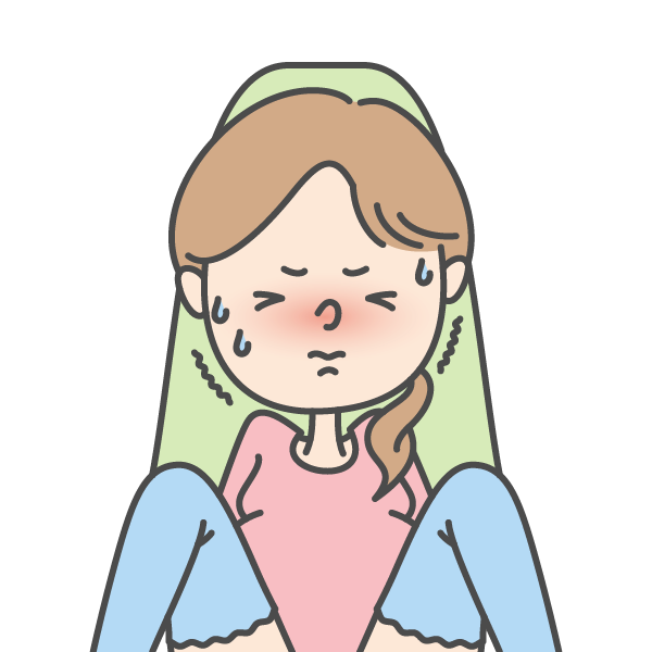 やさしい日本語イラスト_いきむ