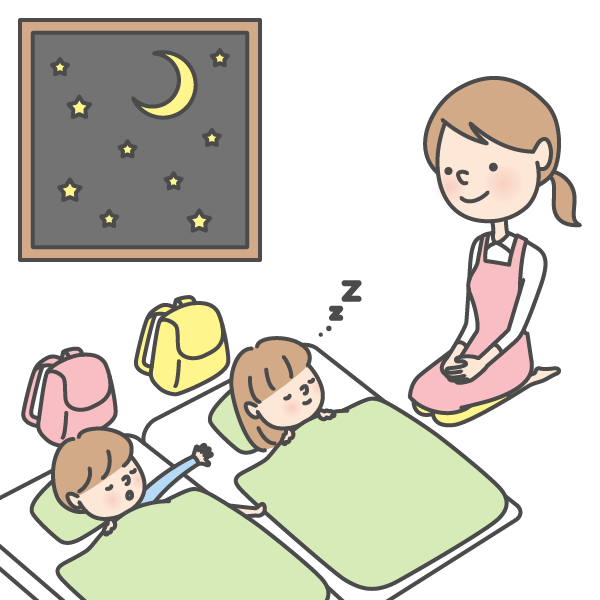 やさしい日本語イラスト_お泊まり保育